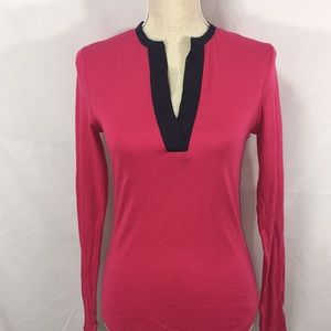 NWT Wonder silk & cotton pink & navy tunic